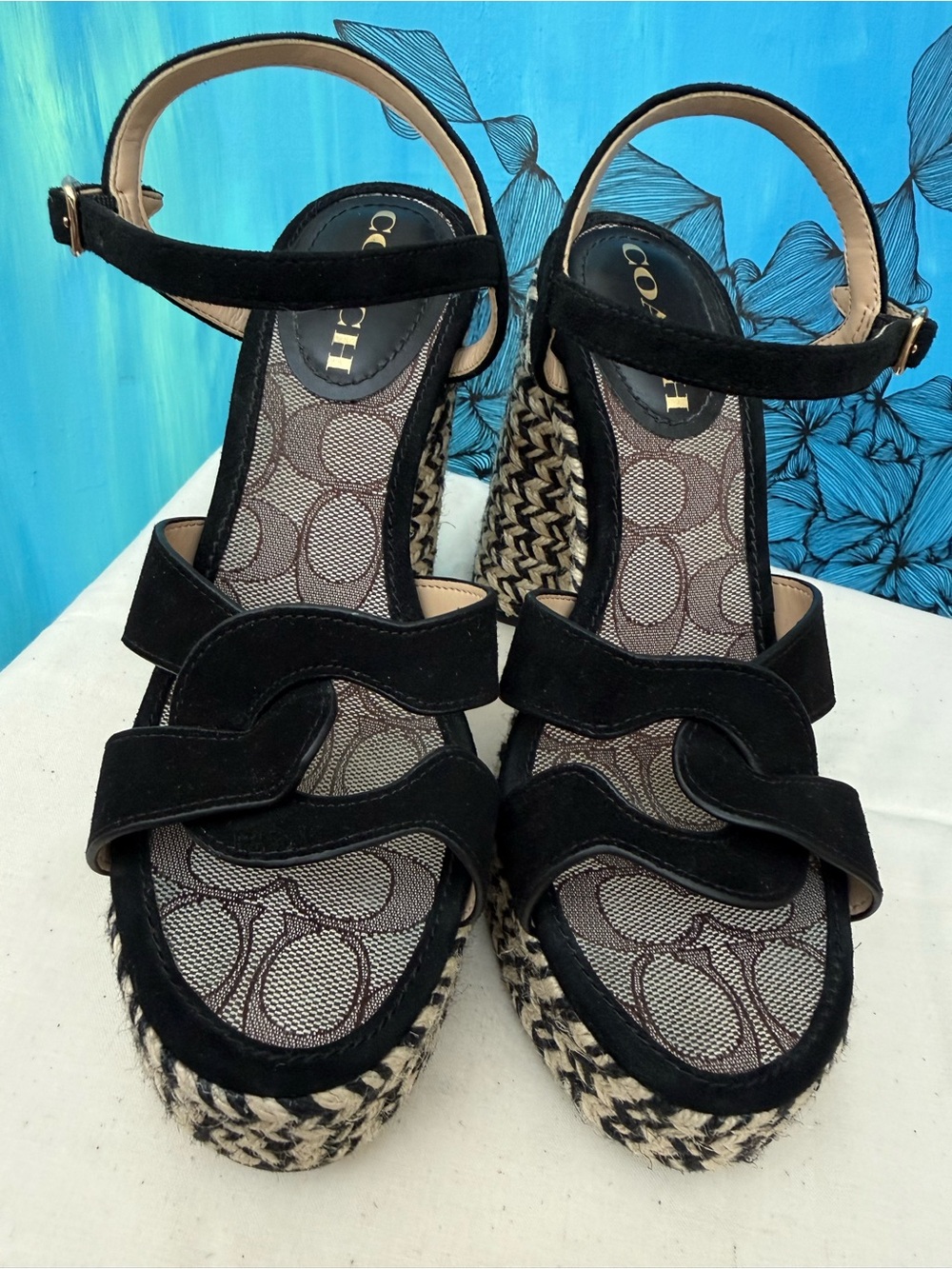 Coach ‘Talina’ Black Suede Platform Espadrille - Picture 2 of 6